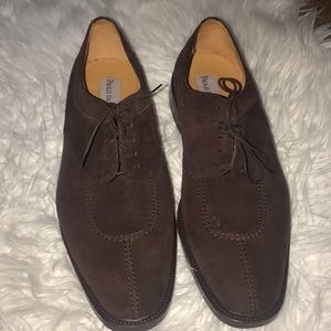 PAOLO DE MARCO BROWN SUEDE LOAFERS IN SIZE 14
